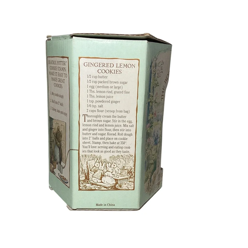 Vintage 1997 Beatrix Potter Peter Rabbit Cookie Stamp Hill Design Inc Boxed
